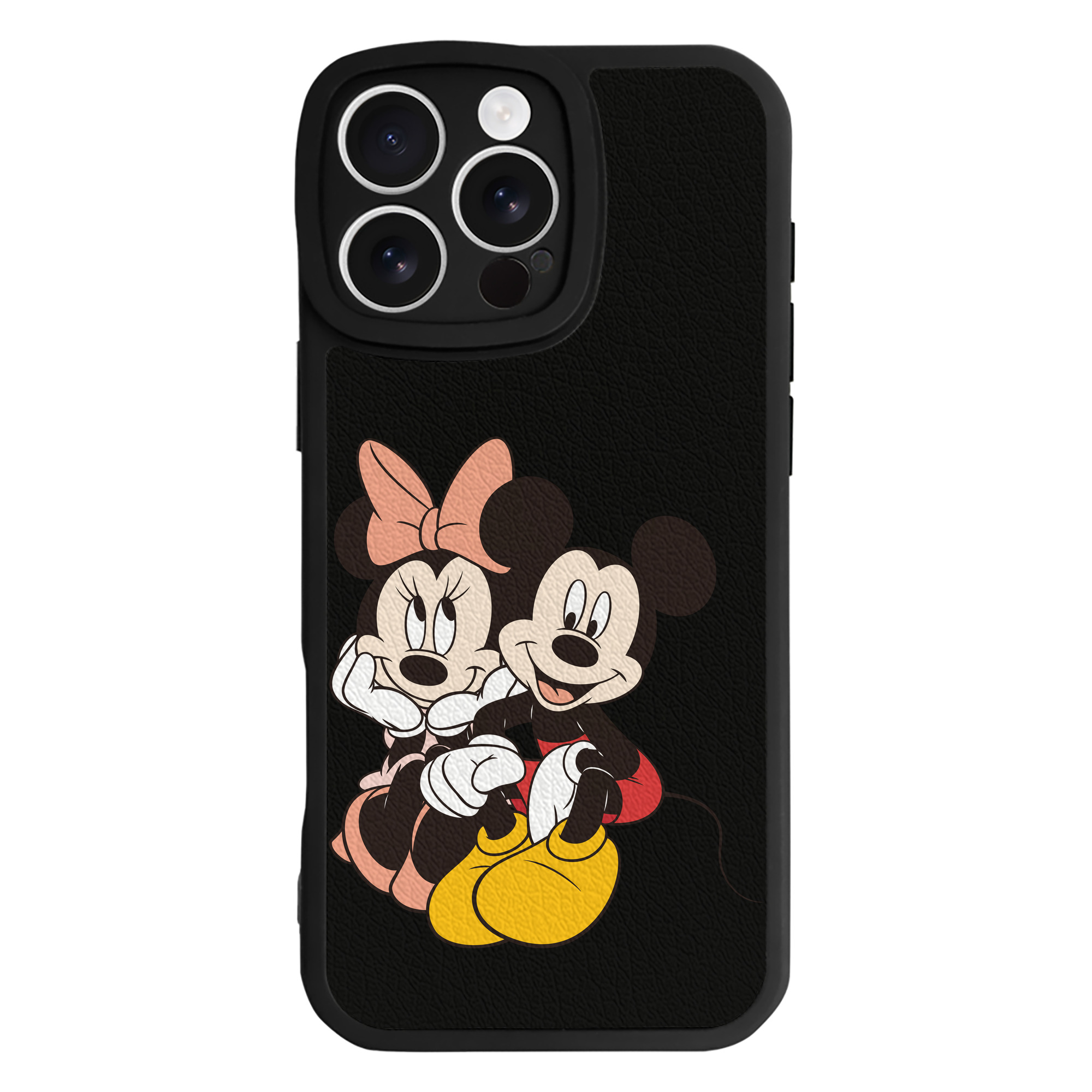 （画像用） ミッキーマウス Mickey Mouse 【iPhone 16シリーズ対応】シリコンスマホケース（レザー調） 材質：シリコン